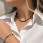 ست گردنبند و دستبند پلنگی درجه یک - رنگ ثابت